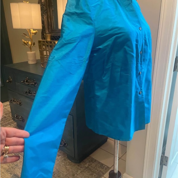 VTG Casual  corner 100% SILK NWT Button Down Blouse Women’s 6 Beautiful Blue - Picture 3 of 11